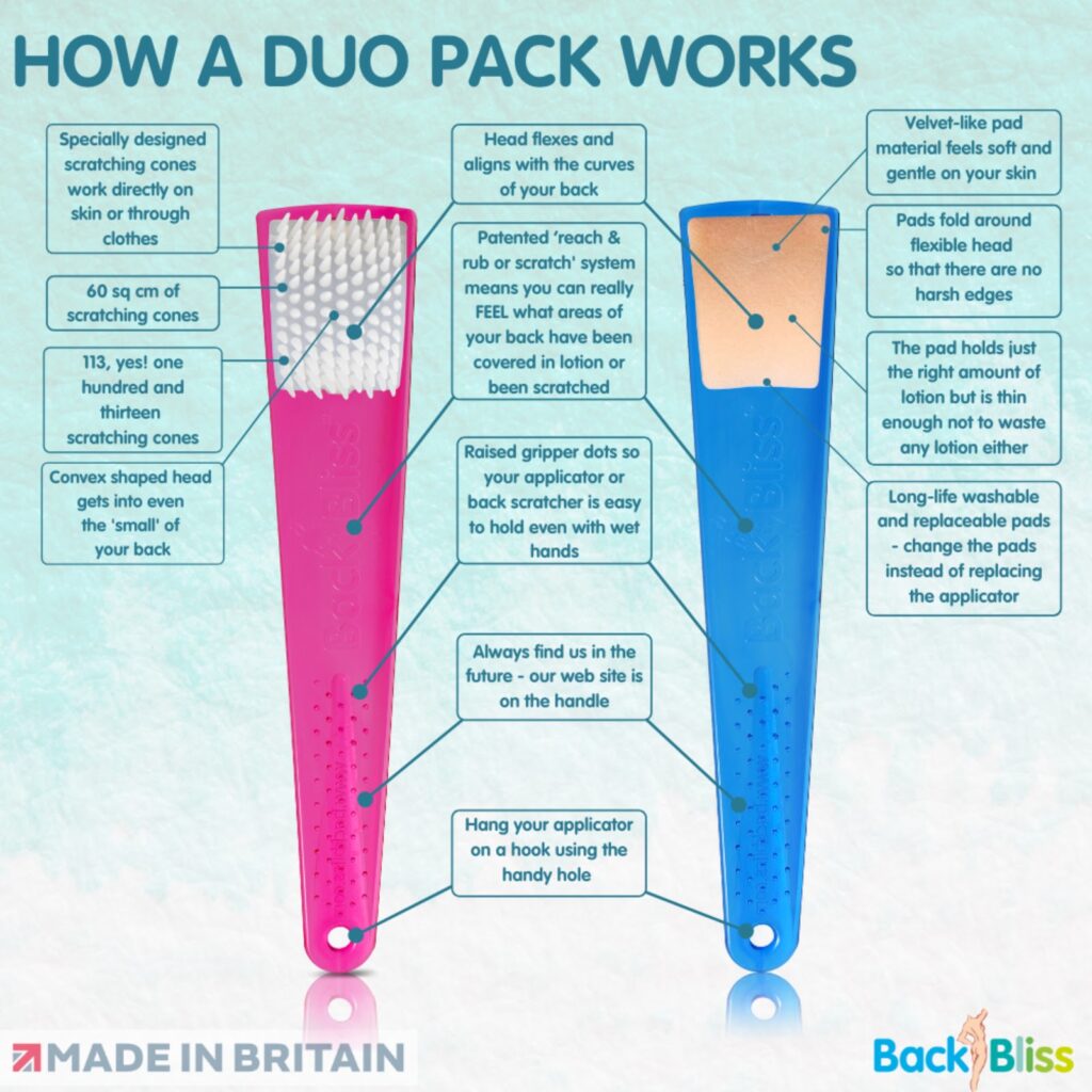 BackBliss DUO Pack (Lotion & Cream Applicator plus Back Scratcher) Pink